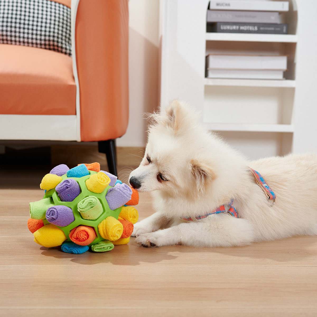 Pelota olfativa interactiva para perros – Juguete de inteligencia plegable, dispensador lento de comida, ideal para entrenamiento y estimulación mental