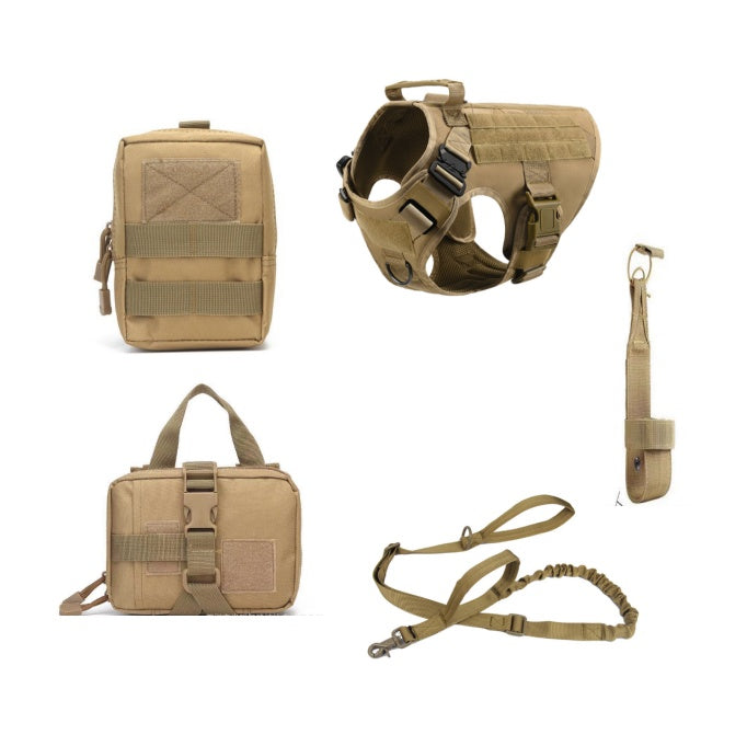 Arnés táctico para perros, mascota, chaleco de entrenamiento K9, arnés para perros y correa, juego para todas las razas de perros