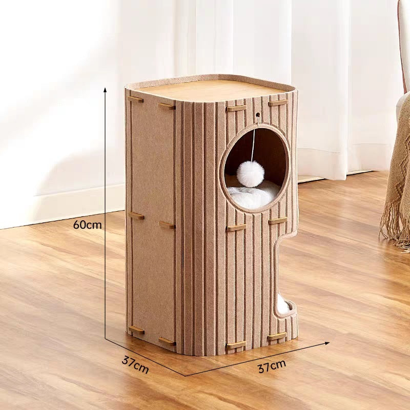 Torre de escalada, cama acolchada, nido con rascador para gatos