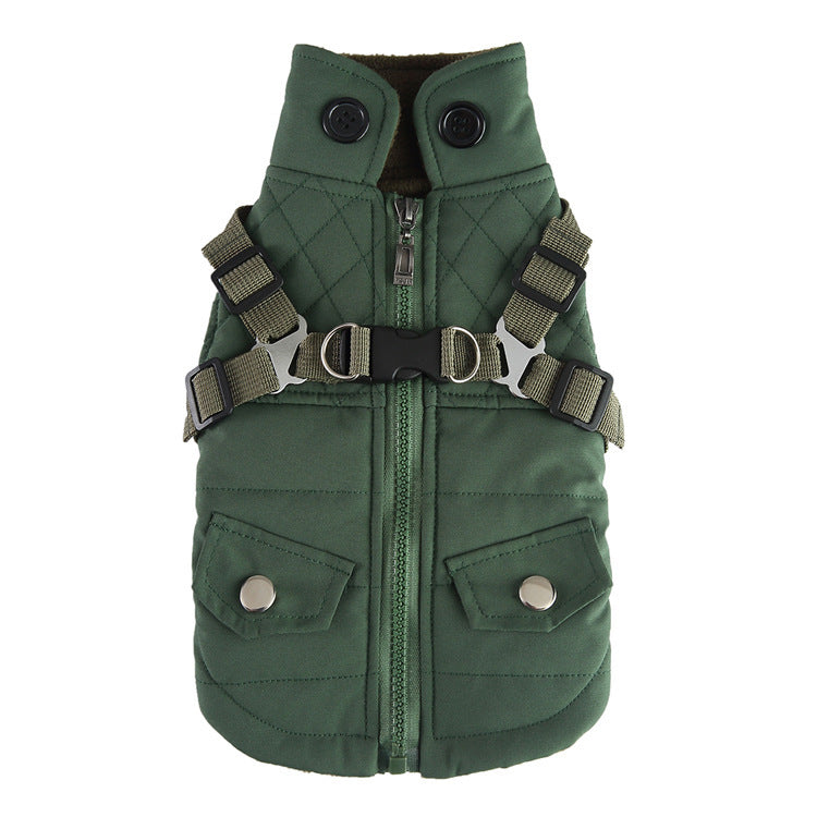 Chaqueta de algodón para perros – Abrigo de invierno con cremallera, cómodo y cálido