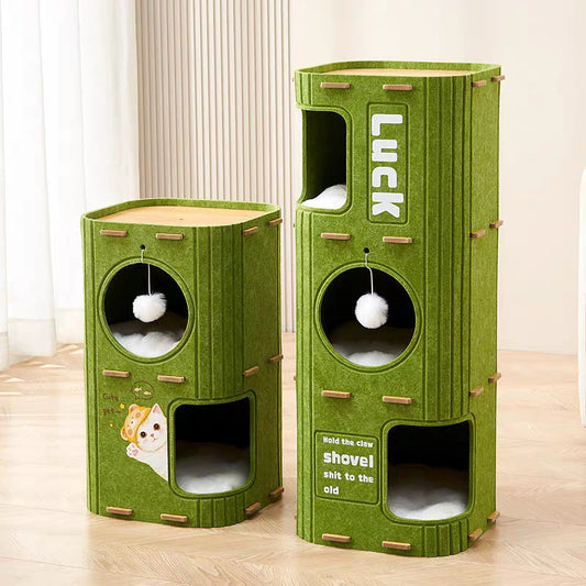 Torre de escalada, cama acolchada, nido con rascador para gatos