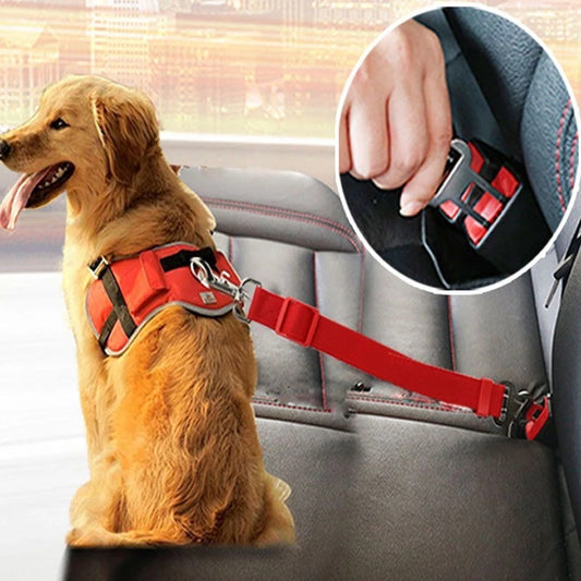 Ajustable para mascotas, gatos, perros, cinturón de asiento de coche, asiento para mascotas, vehículo, arnés para perros, clip de plomo, palanca de seguridad, tracción, collares para perros, accesorios para perros, productos para mascotas