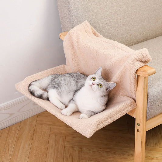 Hamaca en L de Peluche para Gato – Nido Colgante Suave para Mascotas