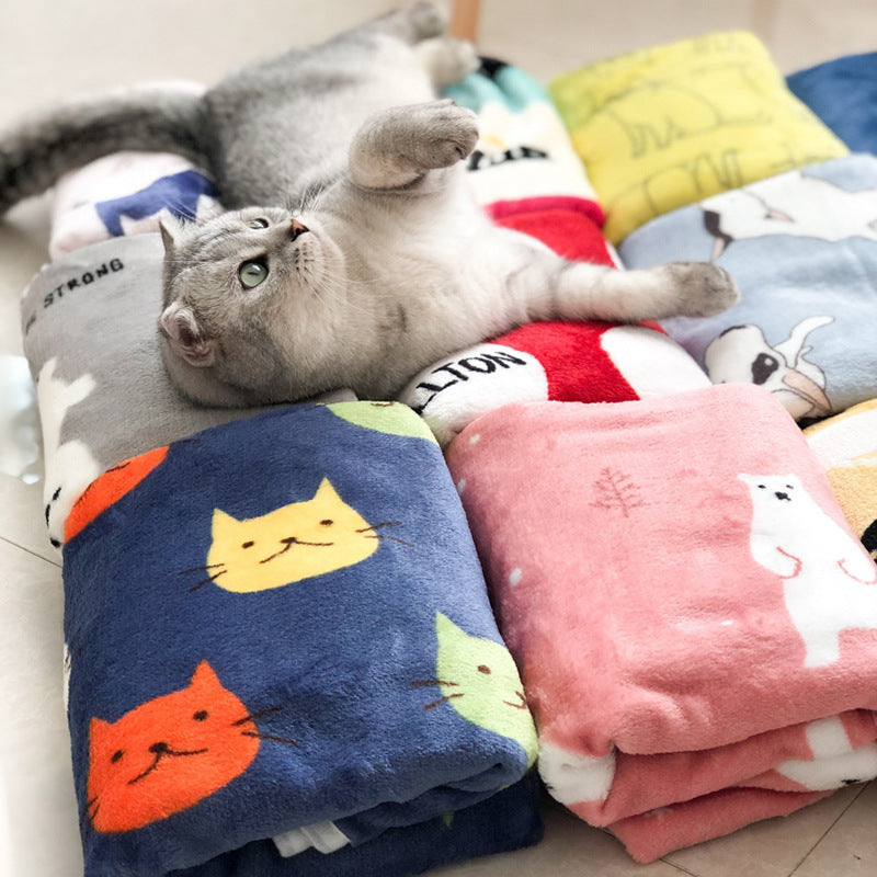 Manta de Franela Estampada de Coral Fleece para Mascotas