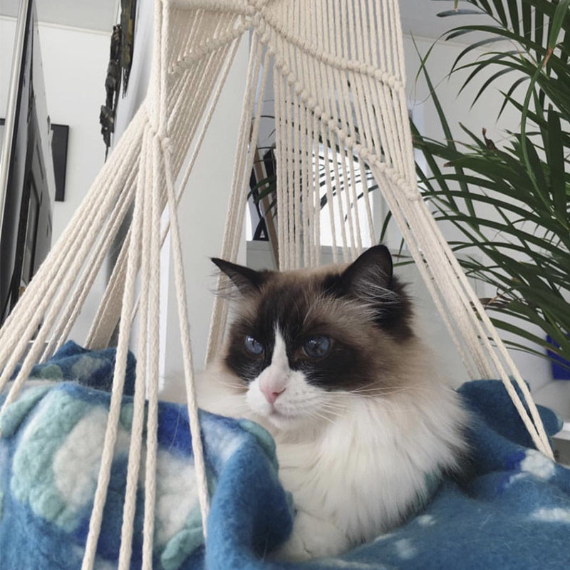 Columpio para mascotas Macrame hecho a mano para cuatro estaciones disponible