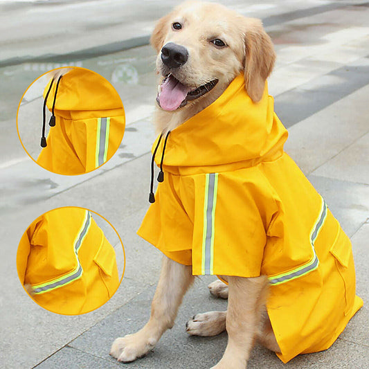Chubasquero para perros, Impermeable, con capucha y Raya Reflectante De Seguridad