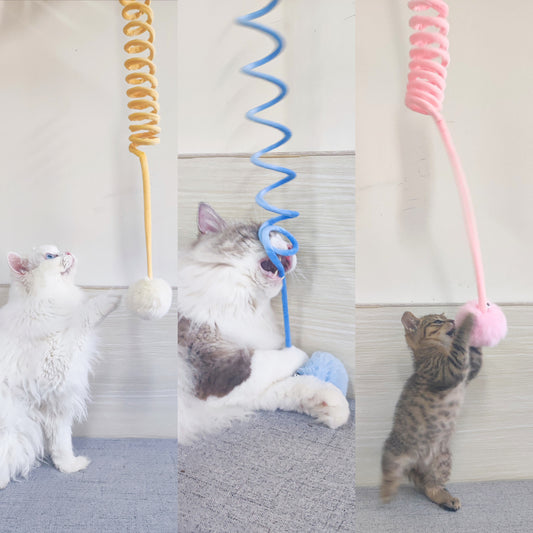 Juguete para gatos Self-Hi Sucker Spring Rabbit Hair Ball Juego interactivo Suministros para mascotas Juguetes interactivos