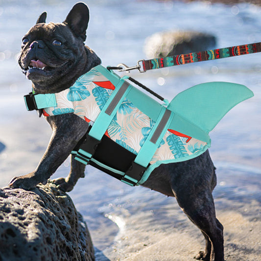 Chaleco salvavidas para mascotas de tiburón, ropa de natación para perros