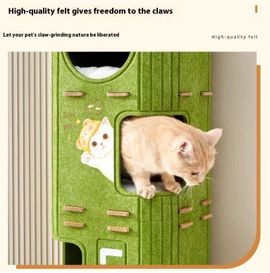 Torre de escalada, cama acolchada, nido con rascador para gatos