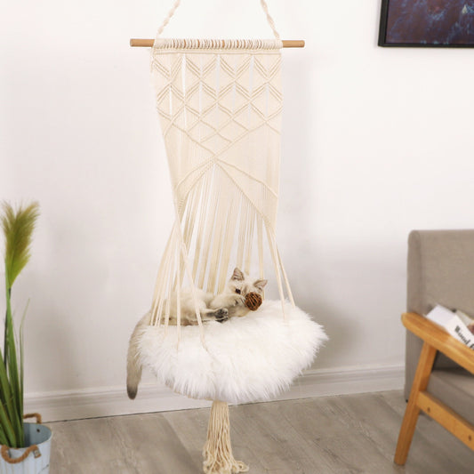 Columpio para mascotas Macrame hecho a mano para cuatro estaciones disponible