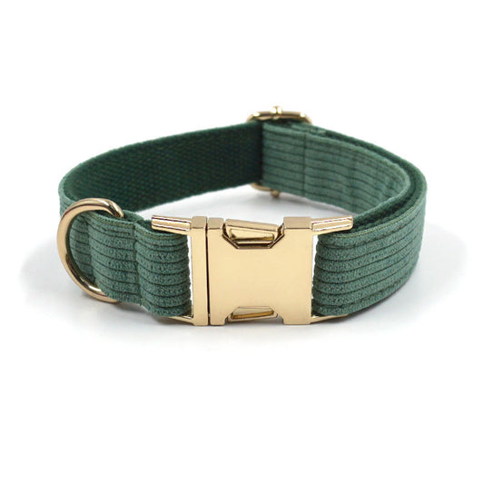 Collar suave de terciopelo verde para perro Duck Poop