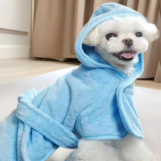 Albornoz de baño para mascotas, albornoz portátil para perros, vellón coral suave y engrosado