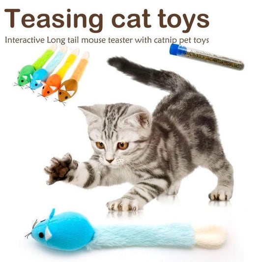 Ratón de cola larga Gato Juguetes para gatos Juguetes divertidos para mascotas Juguetes para gatos Entrenamiento de ratones Juguetes divertidos para jugar Productos interactivos para mascotas