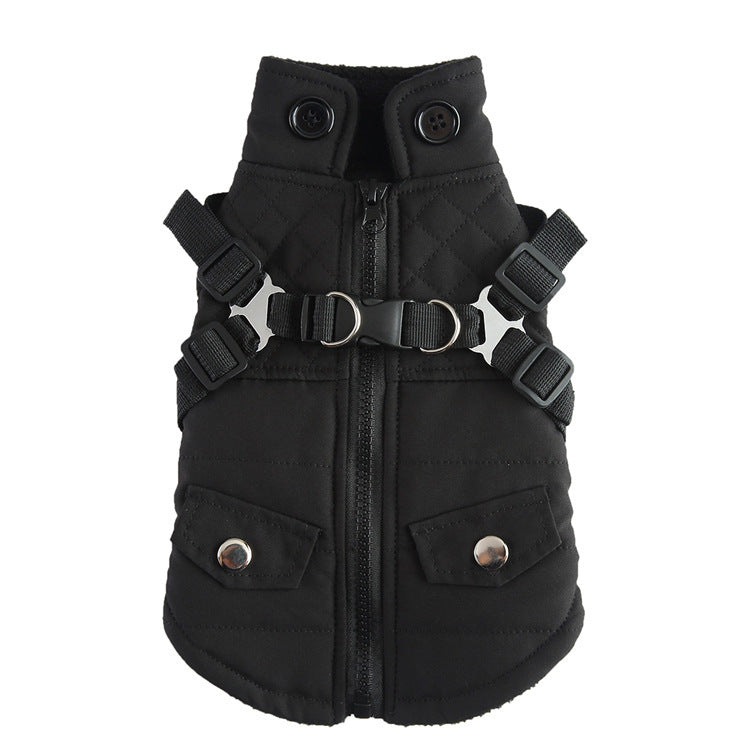Chaqueta de algodón para perros – Abrigo de invierno con cremallera, cómodo y cálido