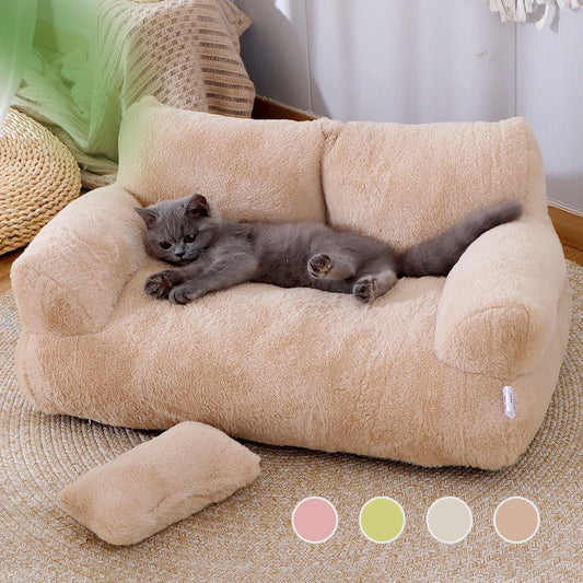Cama de lujo para gatos, perros, sofá, invierno, cálido, nido para gatos, cama para mascotas para perros pequeños y medianos, gatos, cómoda cama de felpa para cachorros, suministros para mascotas
