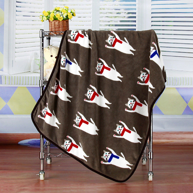 Manta de Franela Estampada de Coral Fleece para Mascotas