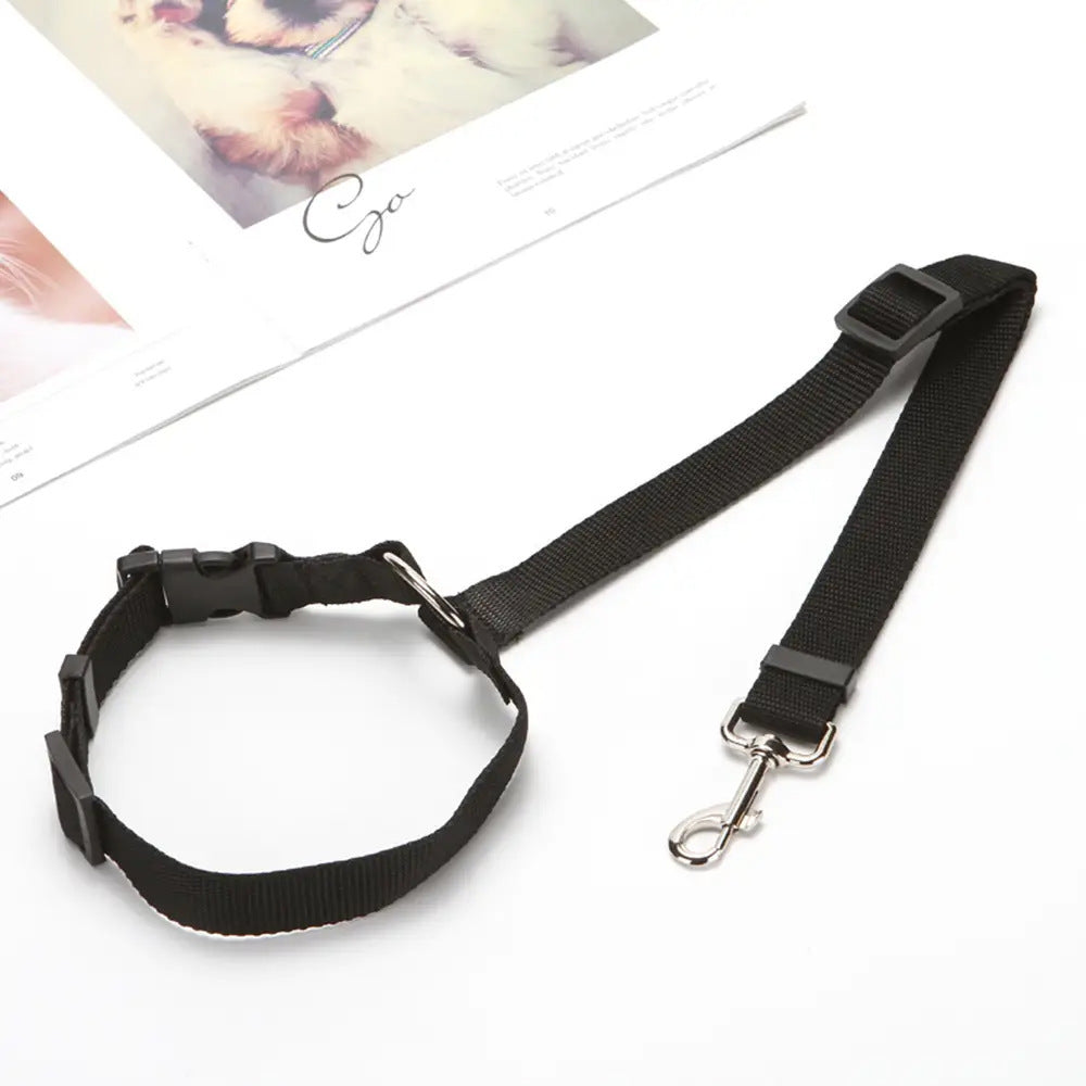 Cinturón de seguridad 2 en 1 para coche – Arnés ajustable para perros y gatos, con correa para viaje seguro
