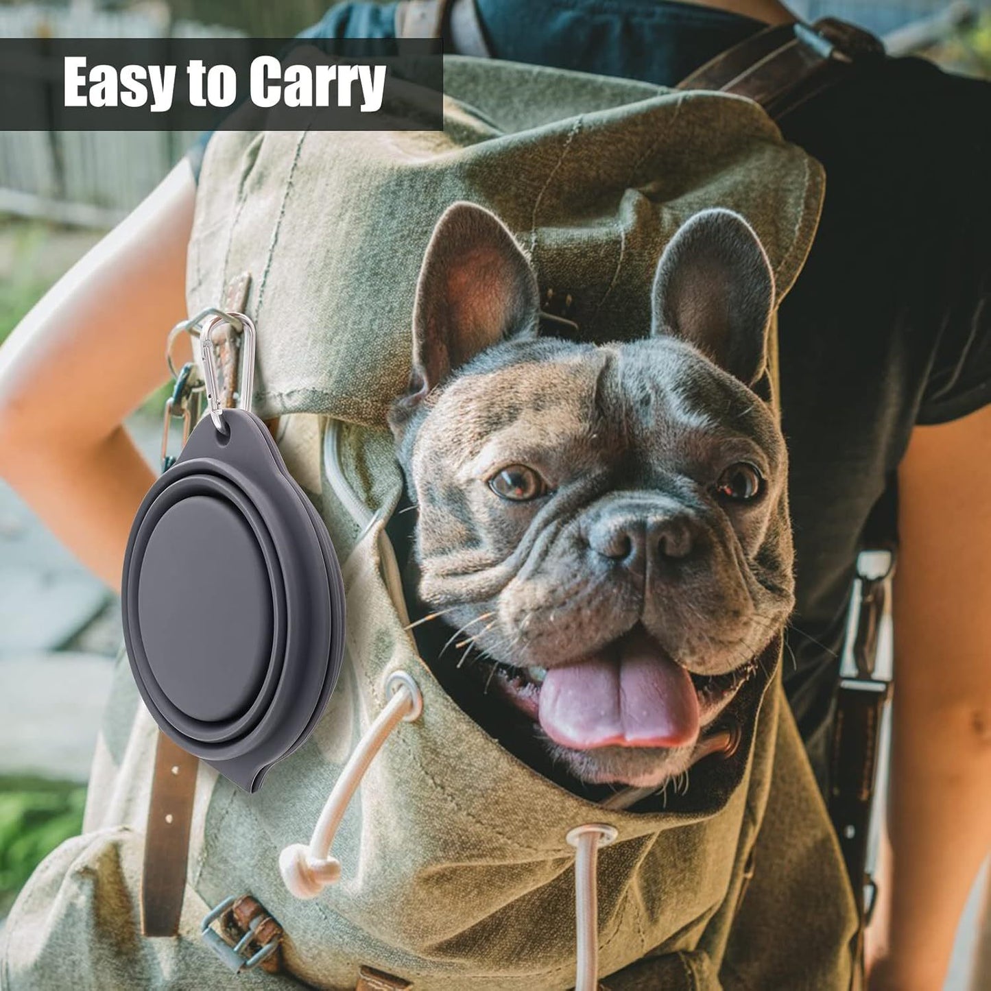 Cuencos plegables 2 en 1 para perros y gatos – Comedero y bebedero portátil