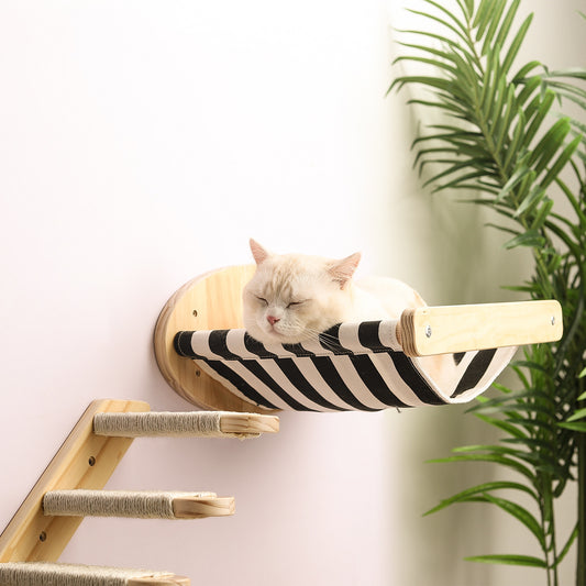 Marco de escalada para gatos de madera de pino Hamaca de pared para gatos Escalera Habitación Espacio Cápsula Juguete para gatos