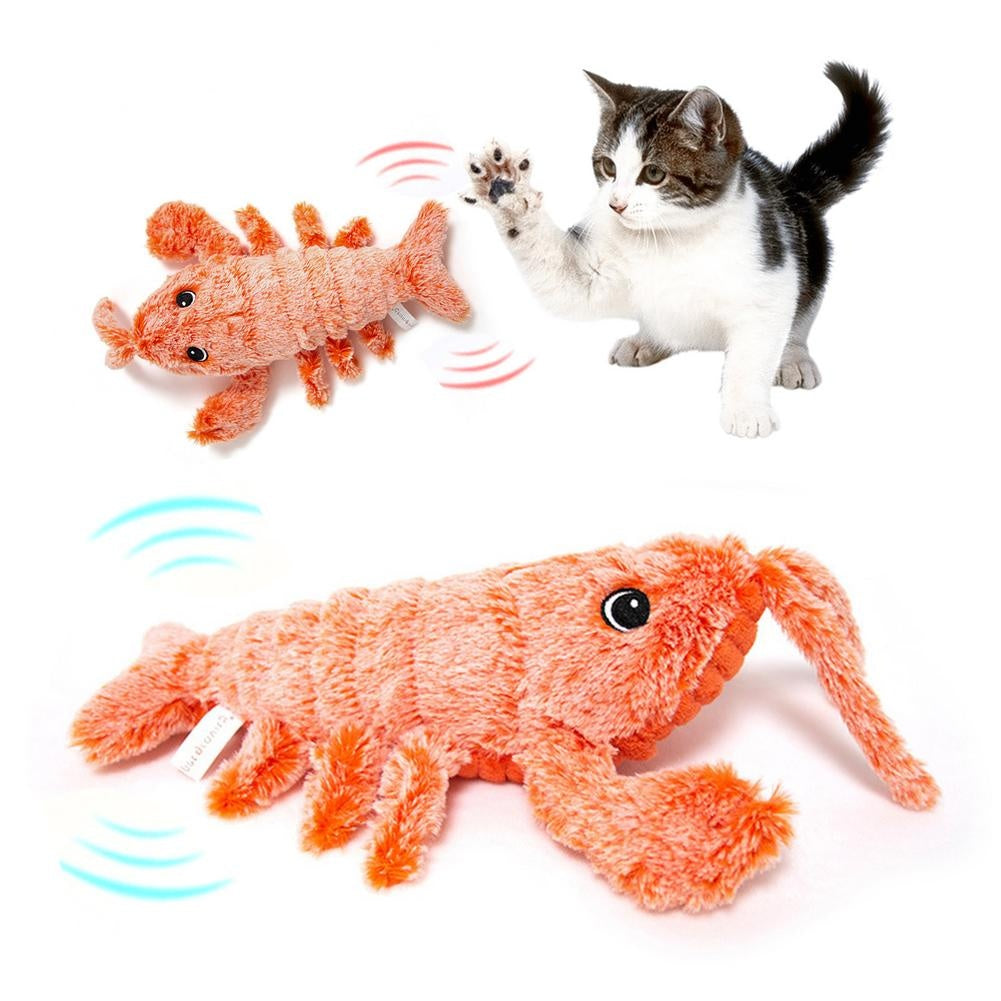 Camarón saltador eléctrico, simulación de carga USB, langosta, gato divertido, peluche, mascotas, juguete