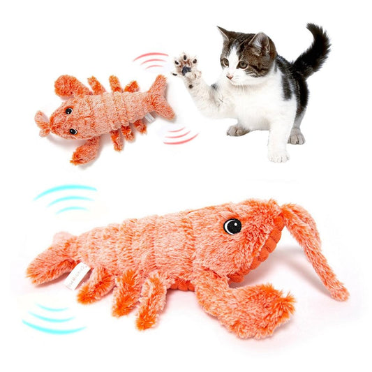 Camarón saltador eléctrico, simulación de carga USB, langosta, gato divertido, peluche, mascotas, juguete