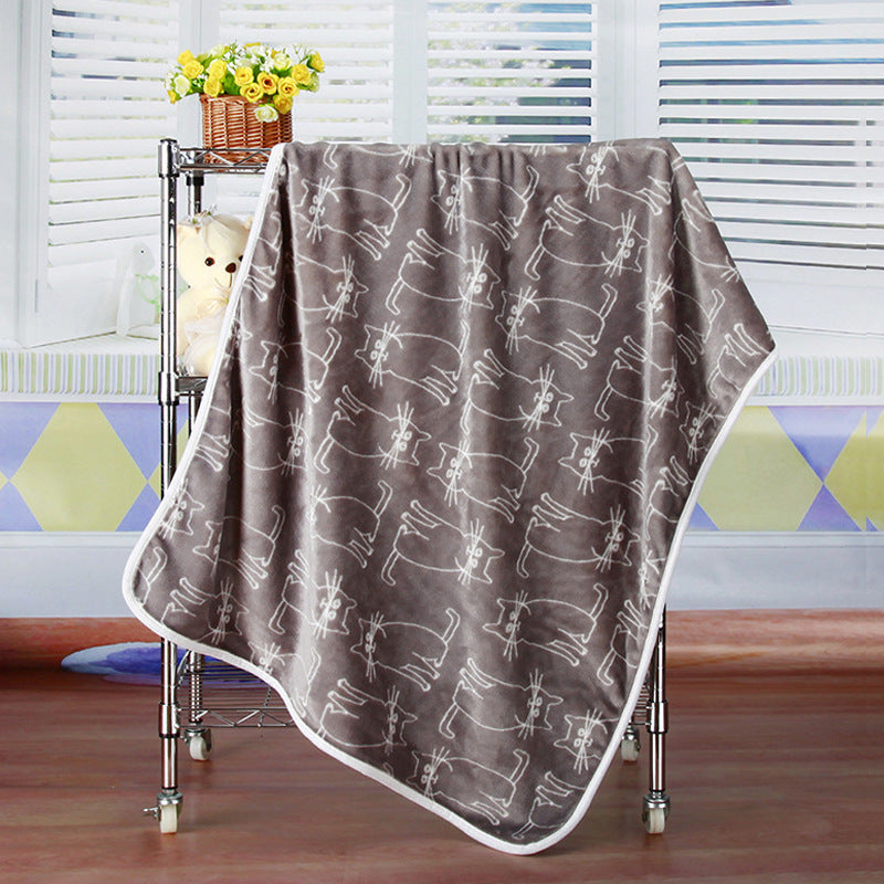 Manta de Franela Estampada de Coral Fleece para Mascotas